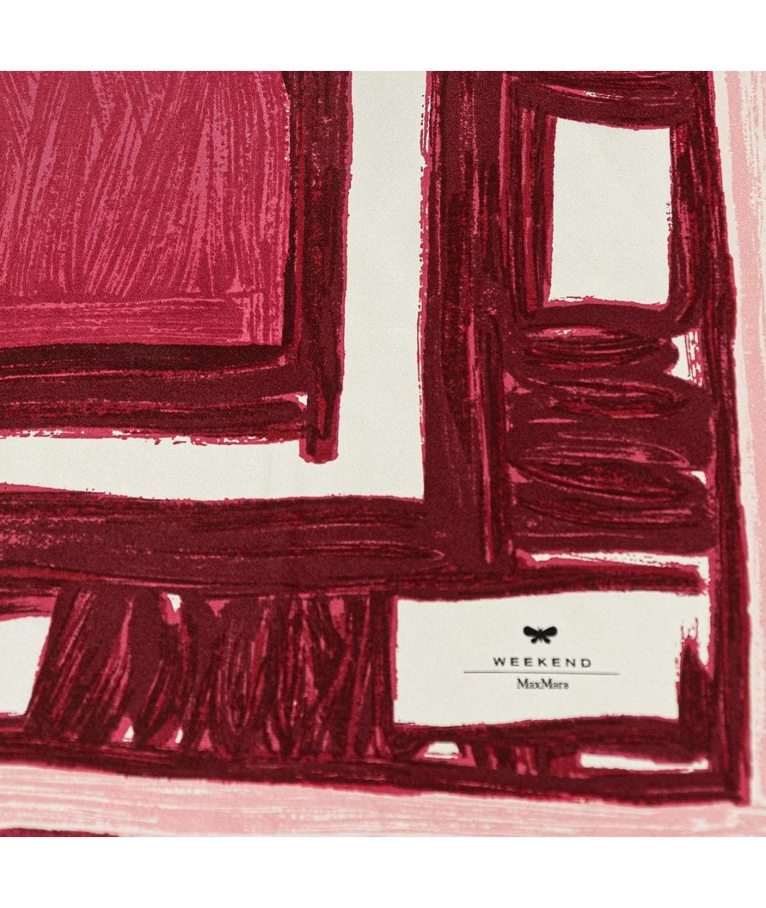 WEEKEND MAX MARA Бордовый шелковый платок, фото 3