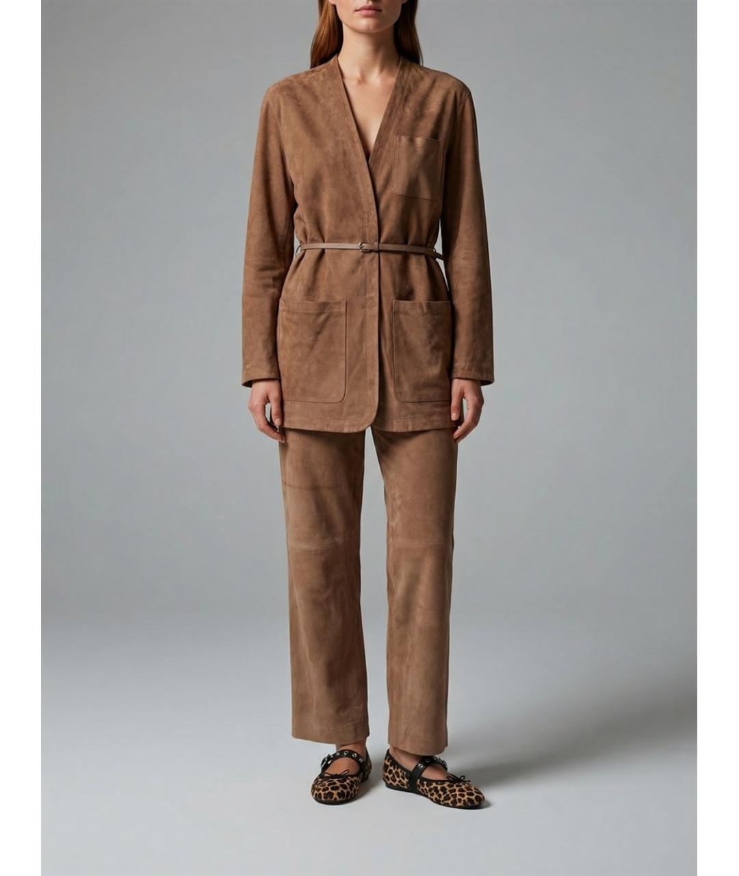 MANZONI 24 Коричневая замшевая куртка, фото 4