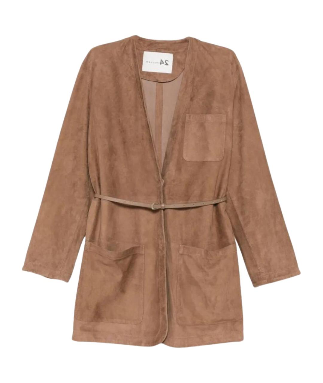 MANZONI 24 Коричневая замшевая куртка, фото 1