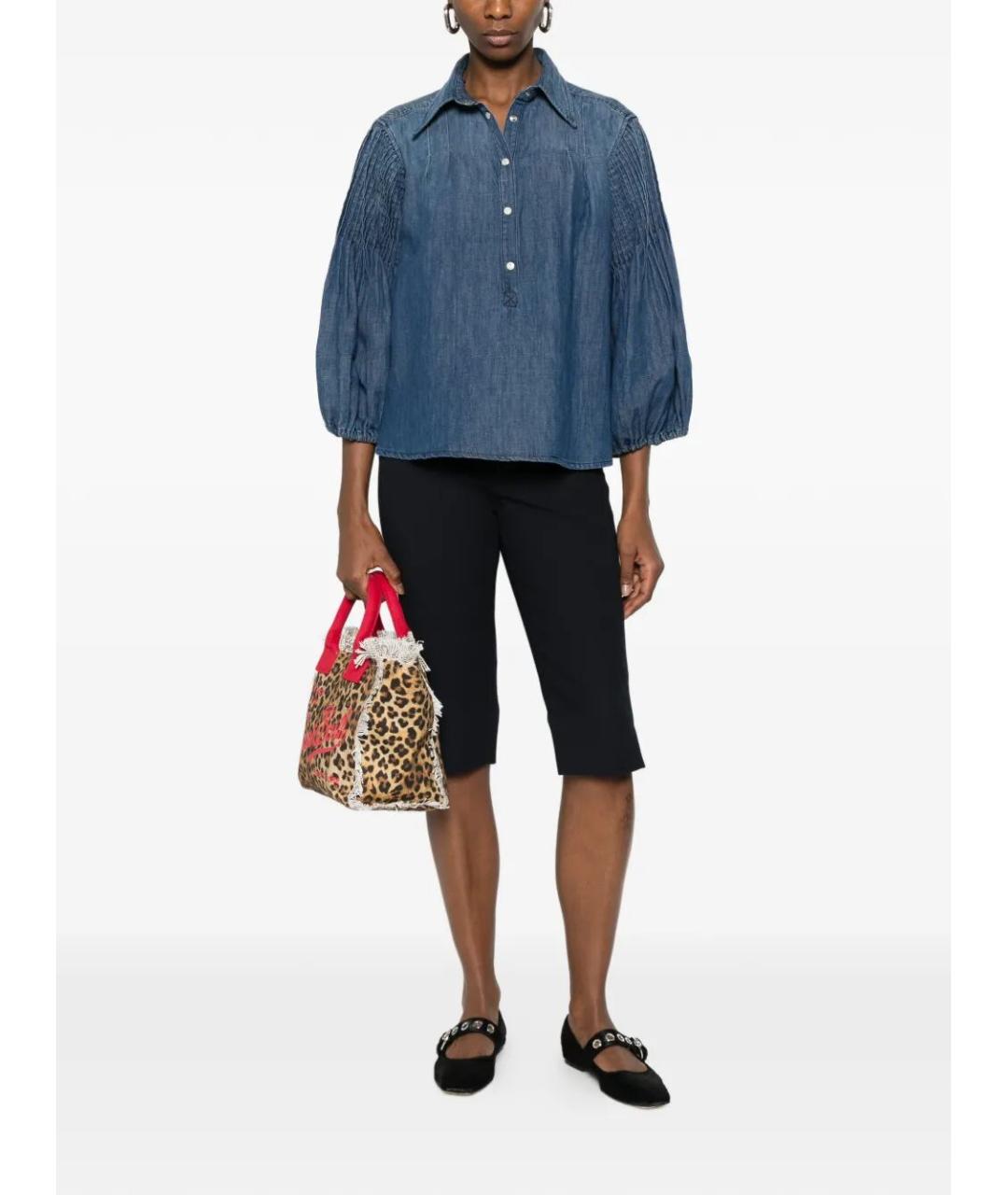 PINKO Синяя хлопковая блузы, фото 2