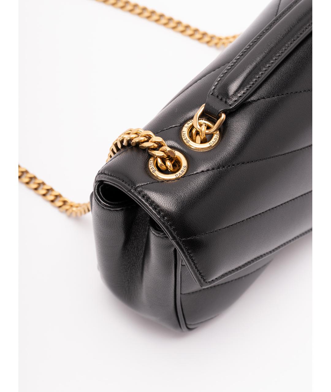 SAINT LAURENT Черная кожаная сумка через плечо, фото 4