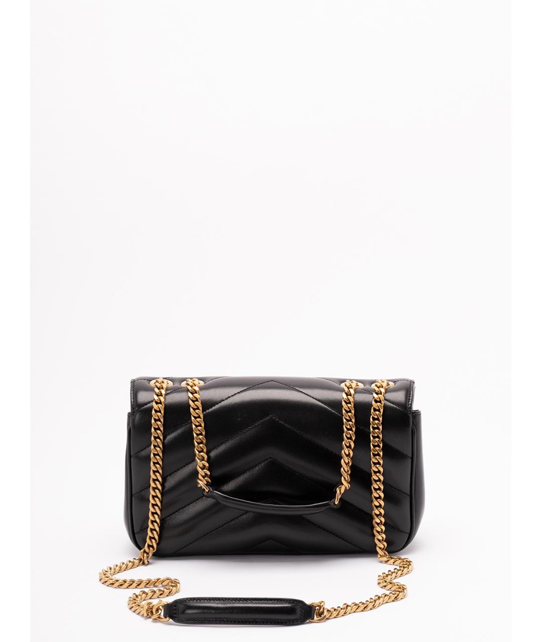 SAINT LAURENT Черная кожаная сумка через плечо, фото 2