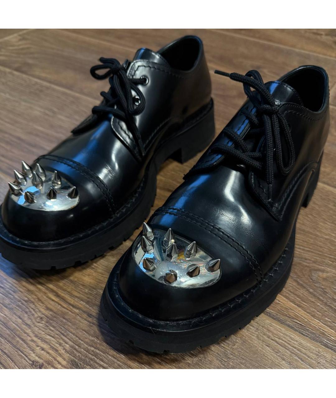 ALEXANDER MCQUEEN Черные кожаные туфли, фото 6