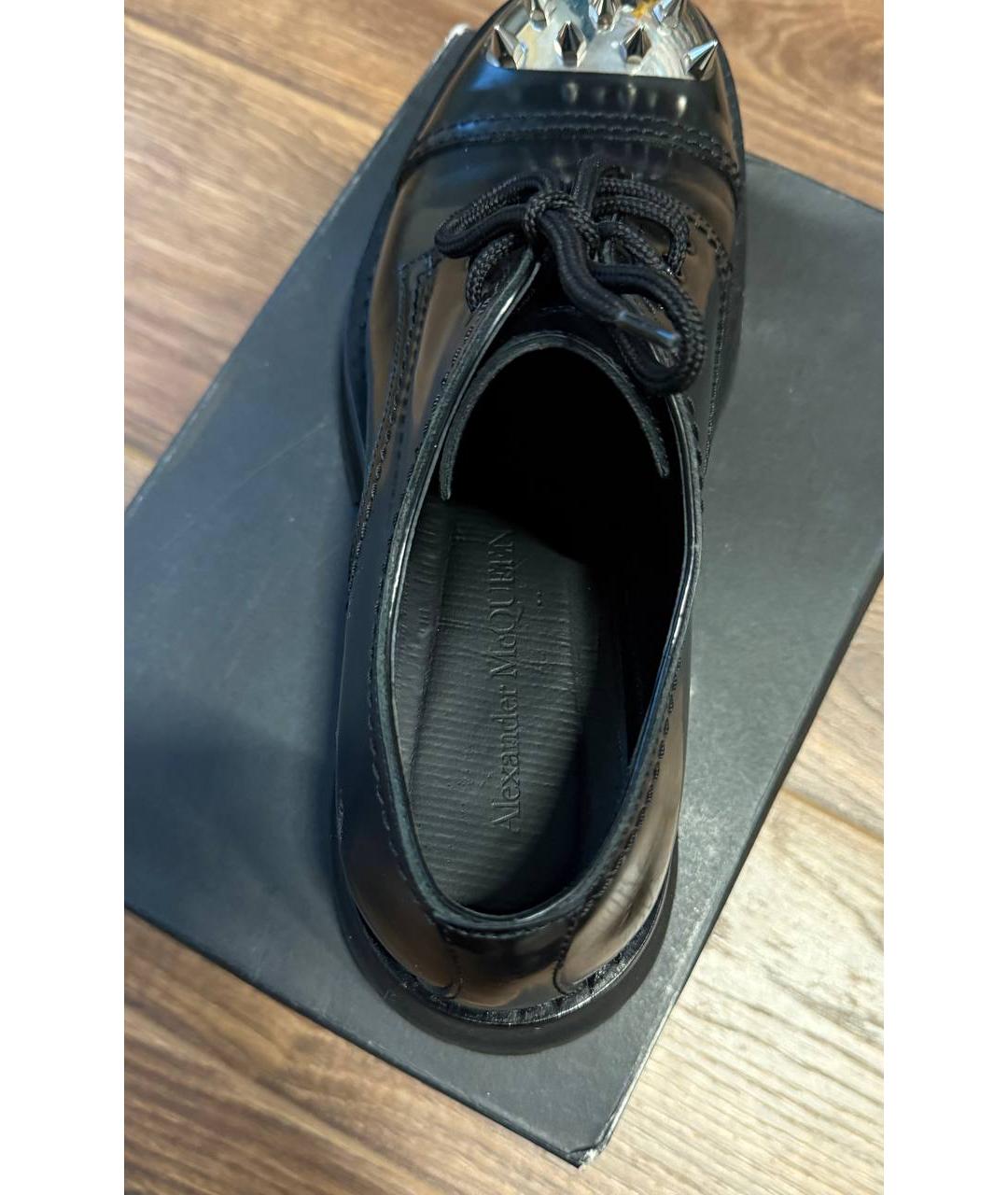 ALEXANDER MCQUEEN Черные кожаные туфли, фото 3