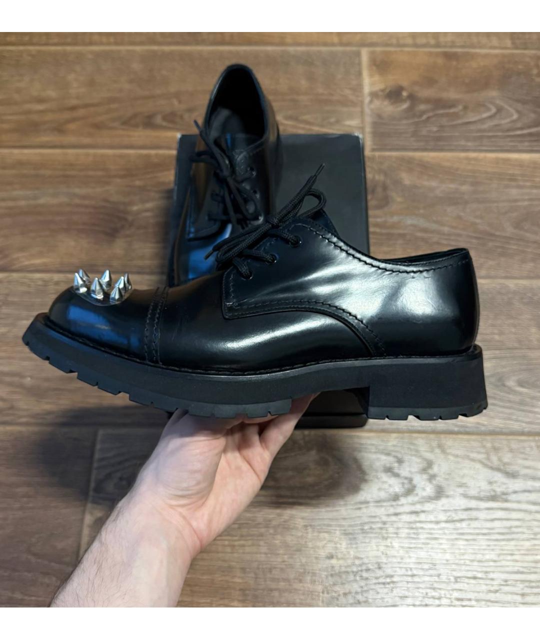 ALEXANDER MCQUEEN Черные кожаные туфли, фото 7