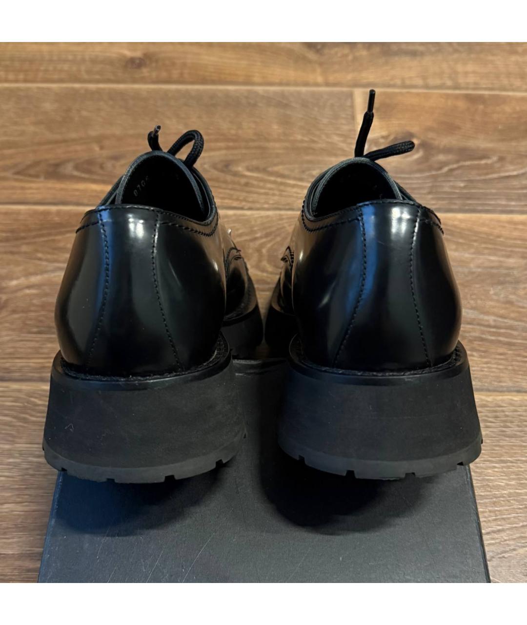 ALEXANDER MCQUEEN Черные кожаные туфли, фото 4