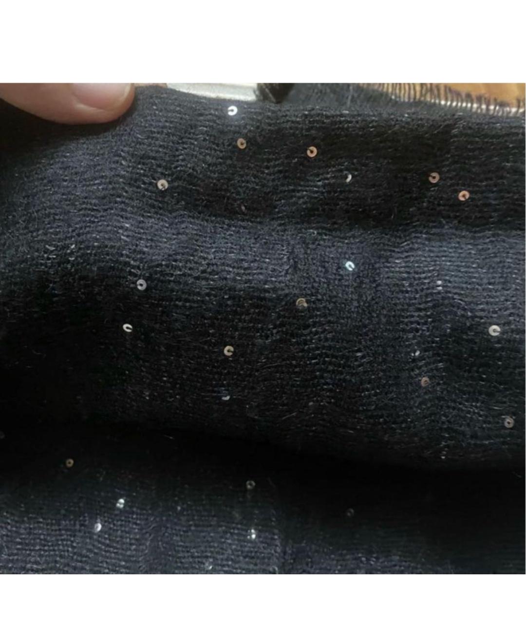 LOUIS VUITTON Черный кашемировый шарф, фото 2