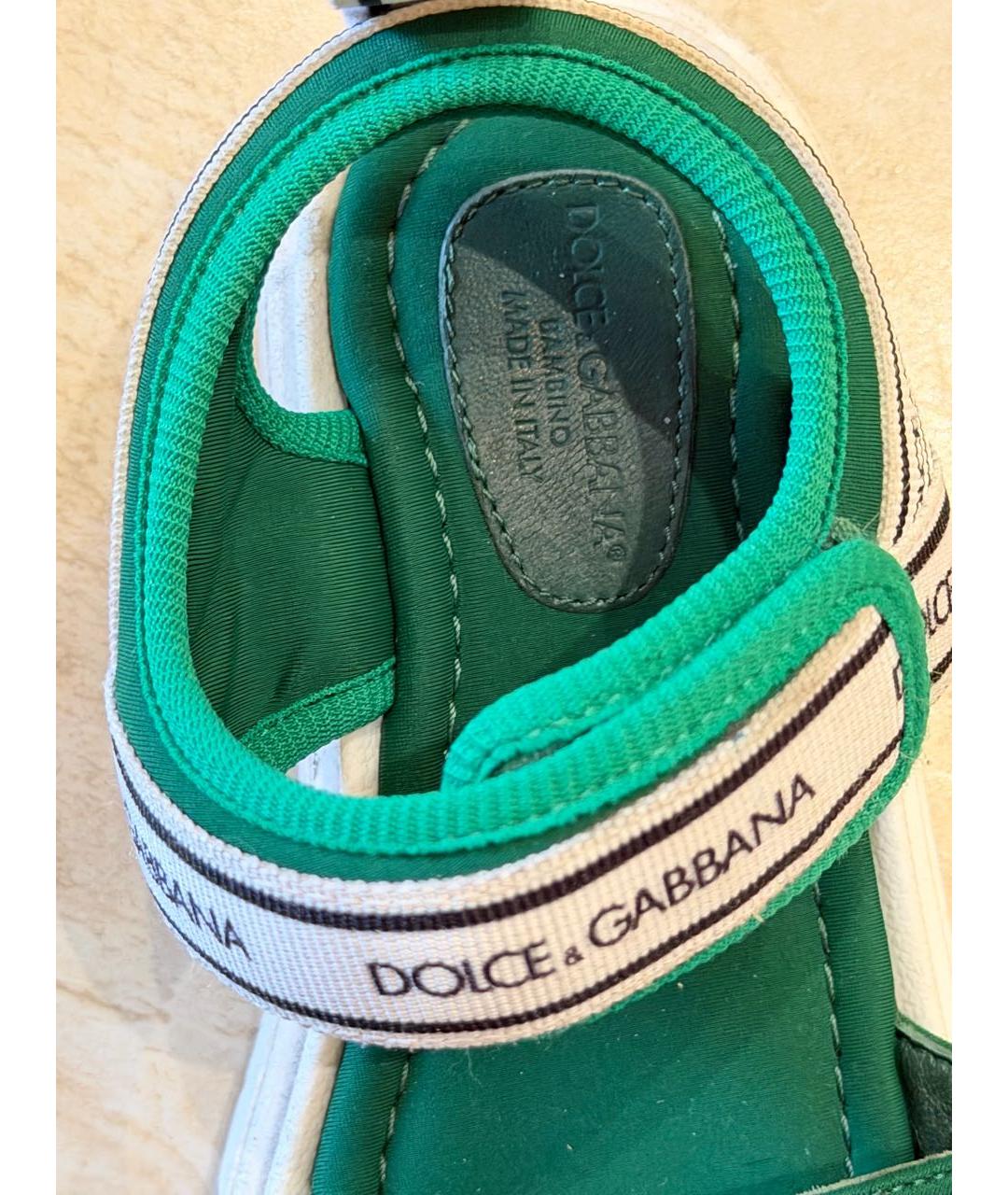 DOLCE&GABBANA Зеленые сандалии и шлепанцы, фото 3