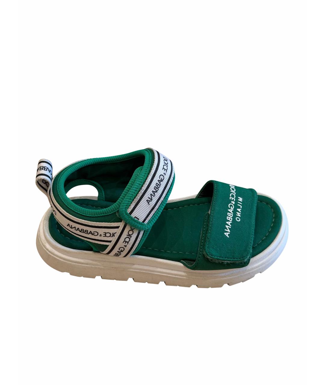 DOLCE&GABBANA Зеленые сандалии и шлепанцы, фото 1