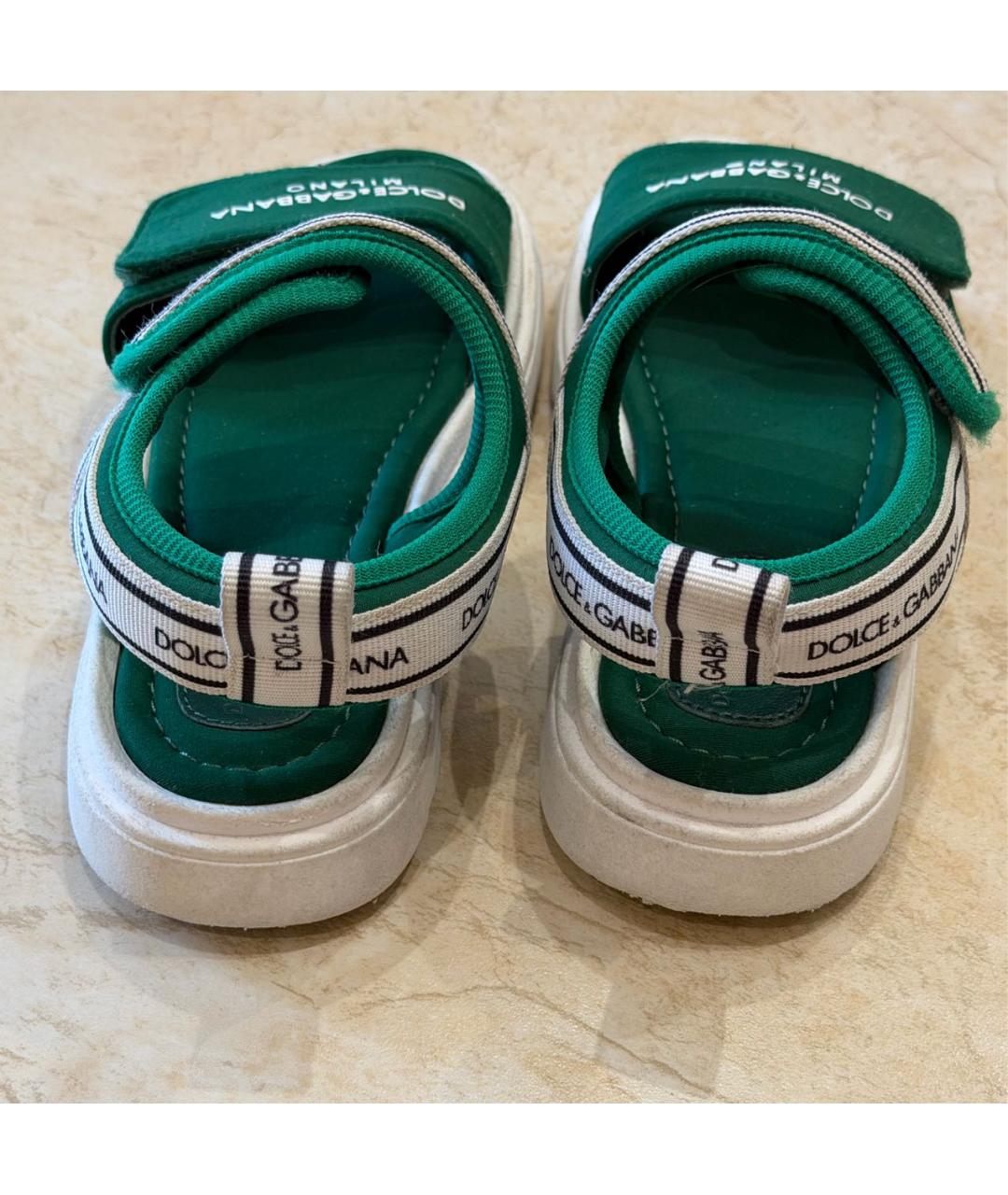 DOLCE&GABBANA Зеленые сандалии и шлепанцы, фото 4