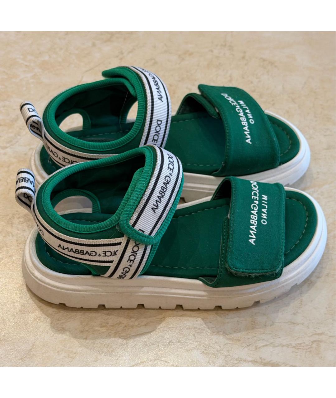 DOLCE&GABBANA Зеленые сандалии и шлепанцы, фото 6