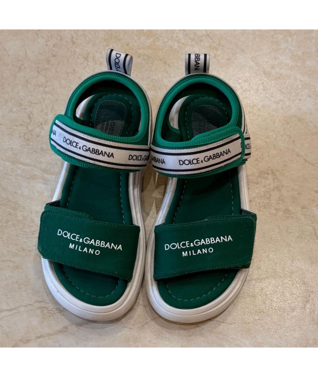 DOLCE&GABBANA Зеленые сандалии и шлепанцы, фото 2
