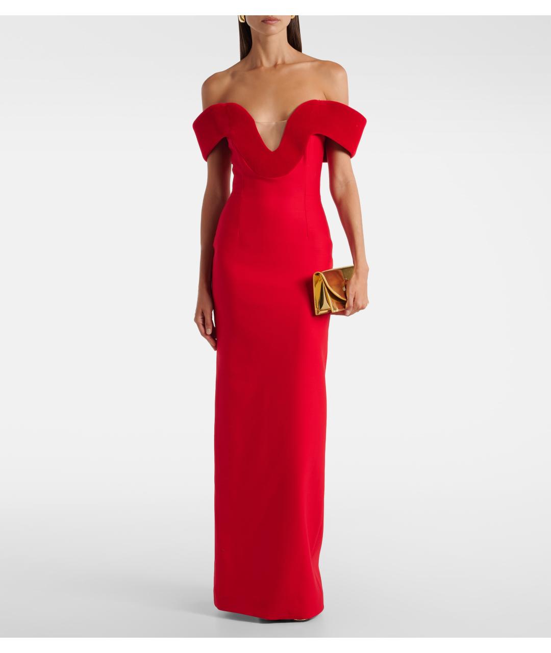 DAVID KOMA Красное шерстяное вечернее платье, фото 2