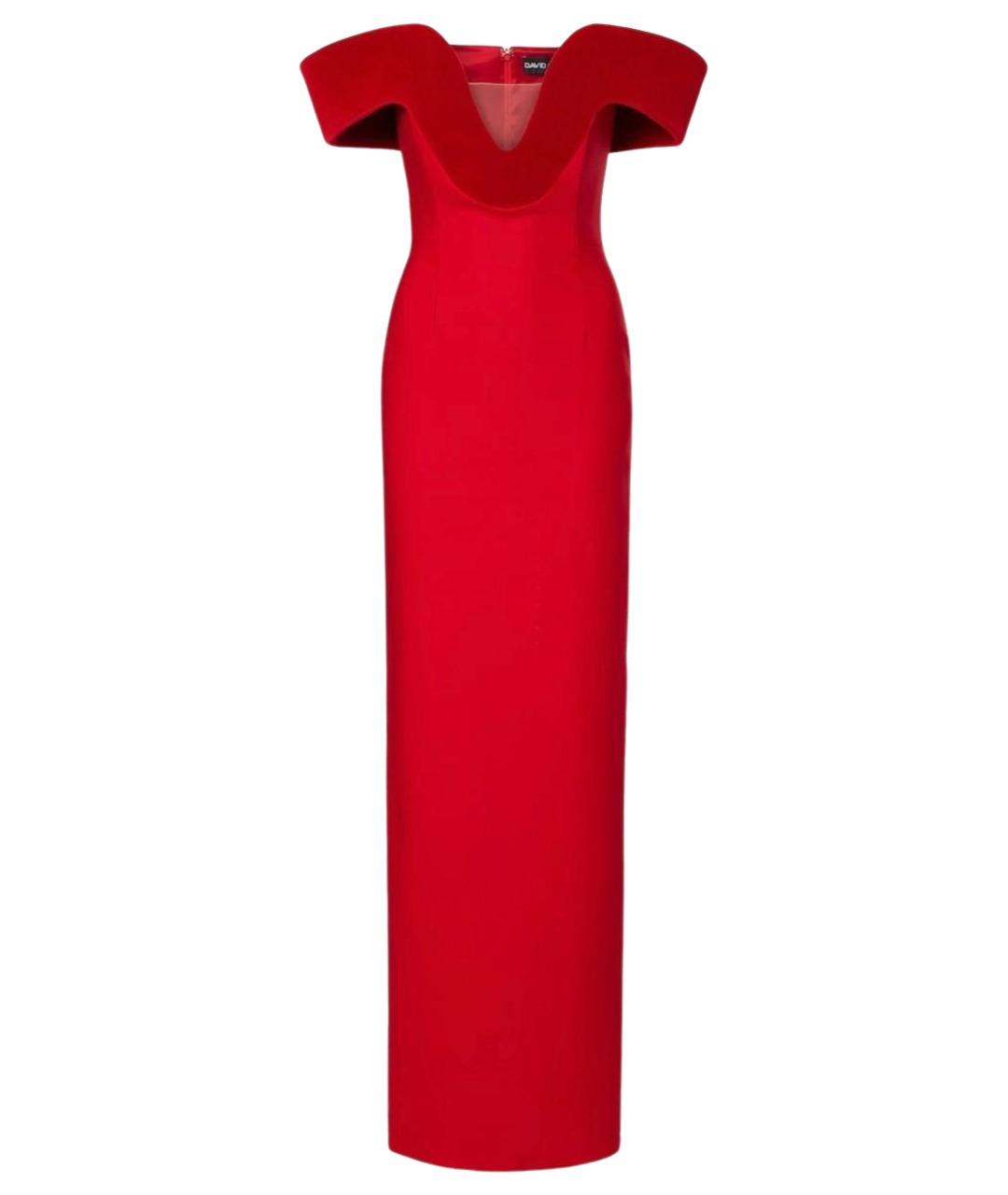DAVID KOMA Красное шерстяное вечернее платье, фото 1