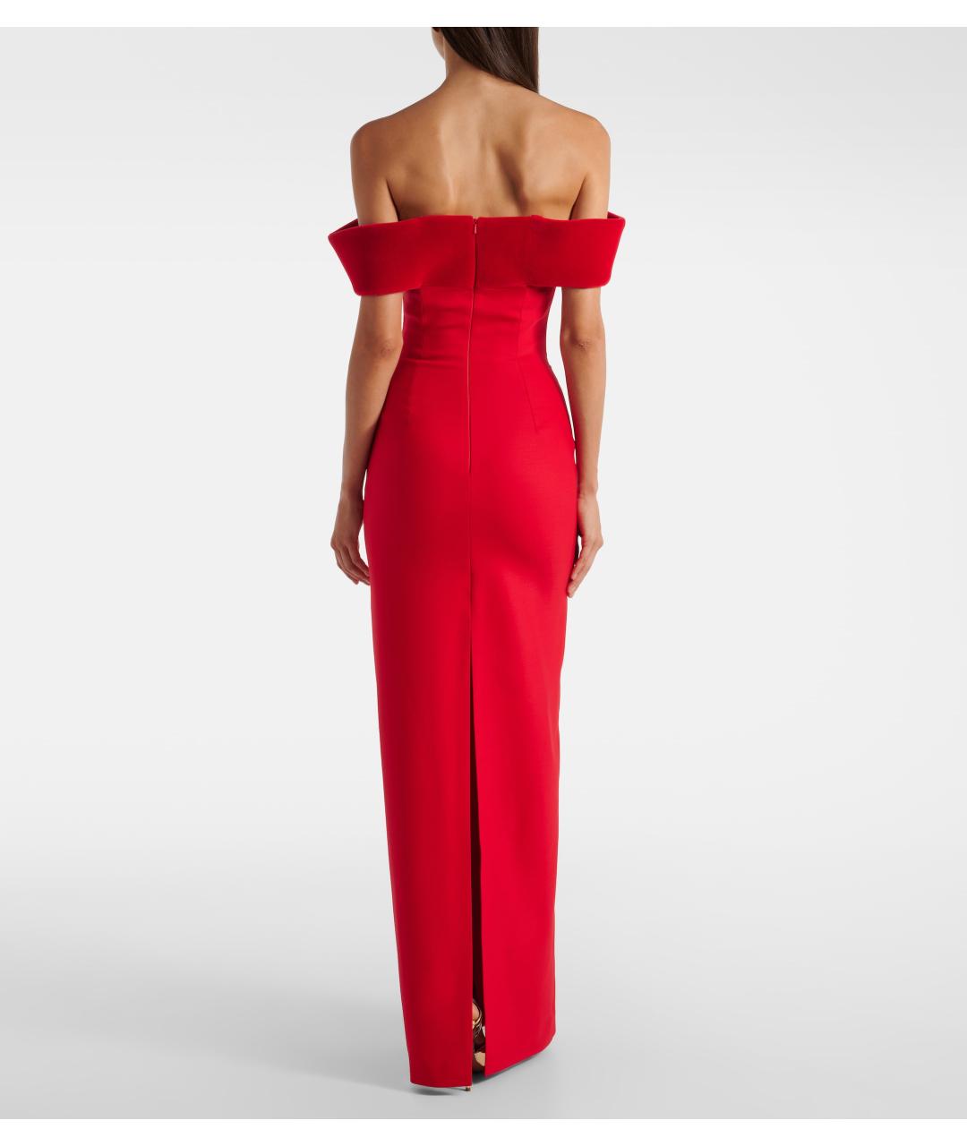 DAVID KOMA Красное шерстяное вечернее платье, фото 3