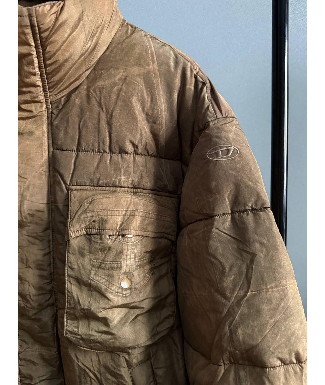 DIESEL Бежевый полиэстеровый пуховик, фото 4