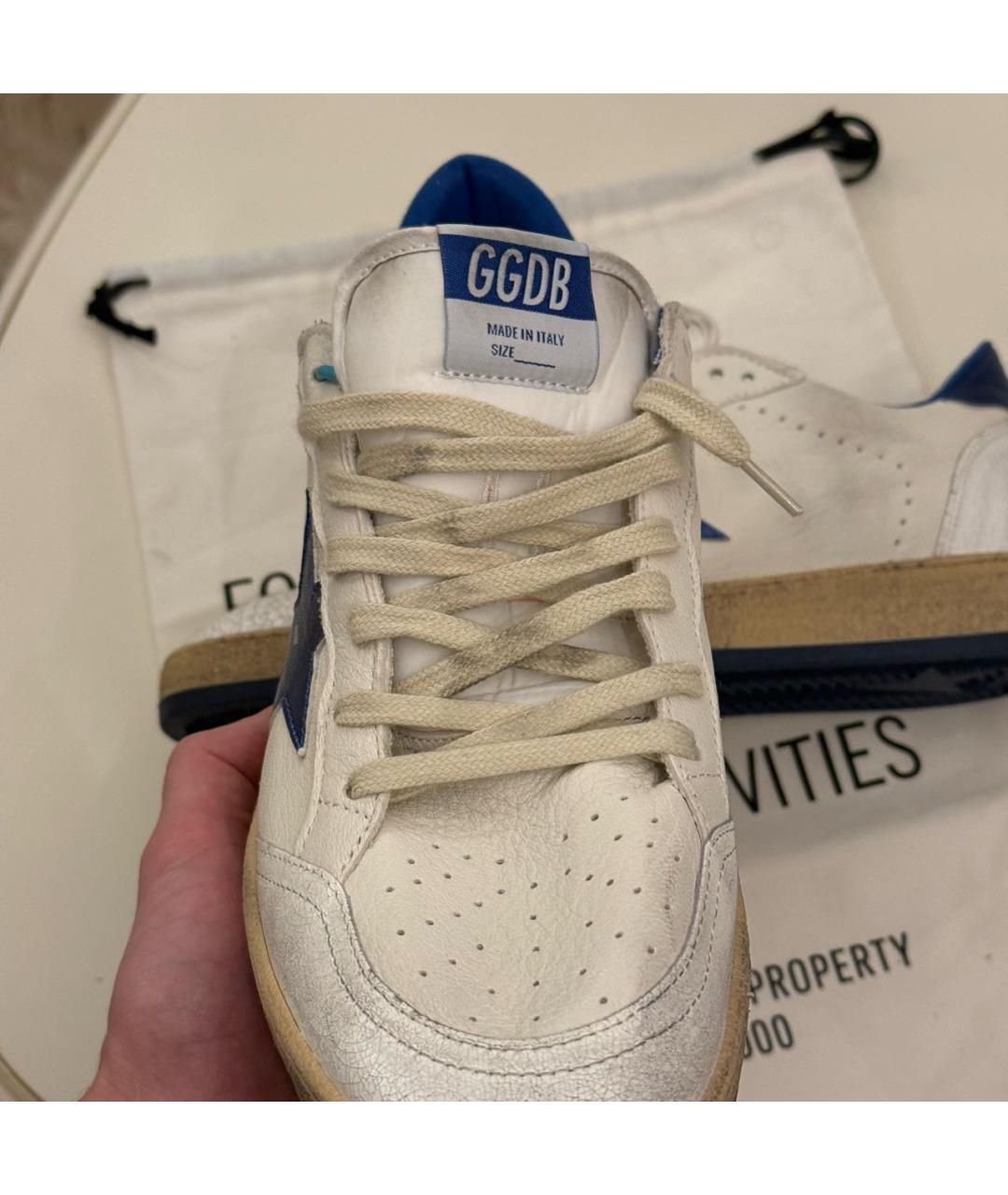 GOLDEN GOOSE DELUXE BRAND Бежевые кожаные низкие кроссовки / кеды, фото 4