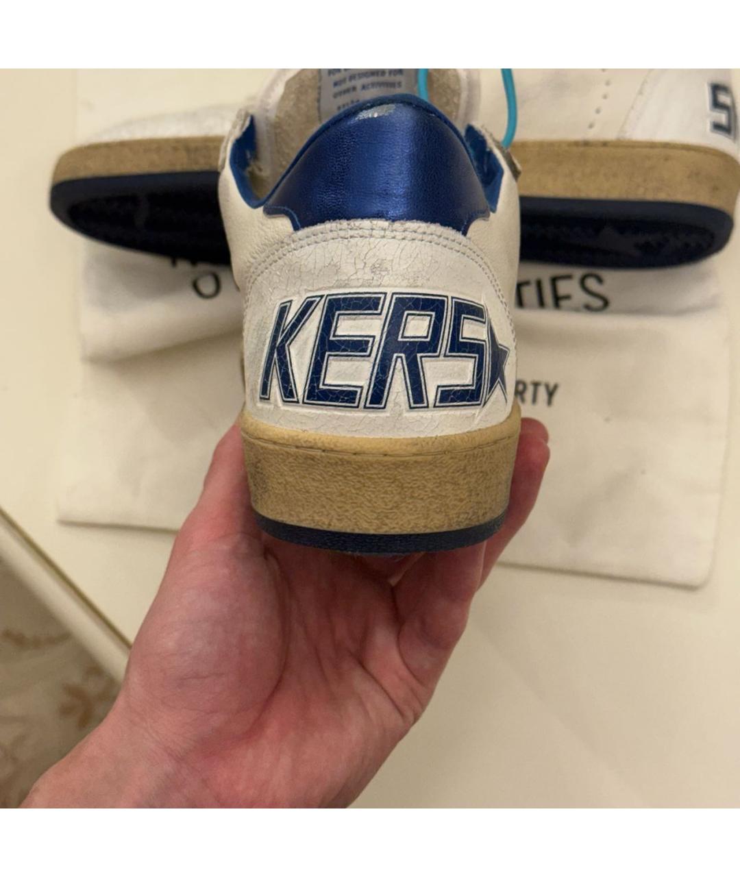 GOLDEN GOOSE DELUXE BRAND Бежевые кожаные низкие кроссовки / кеды, фото 5