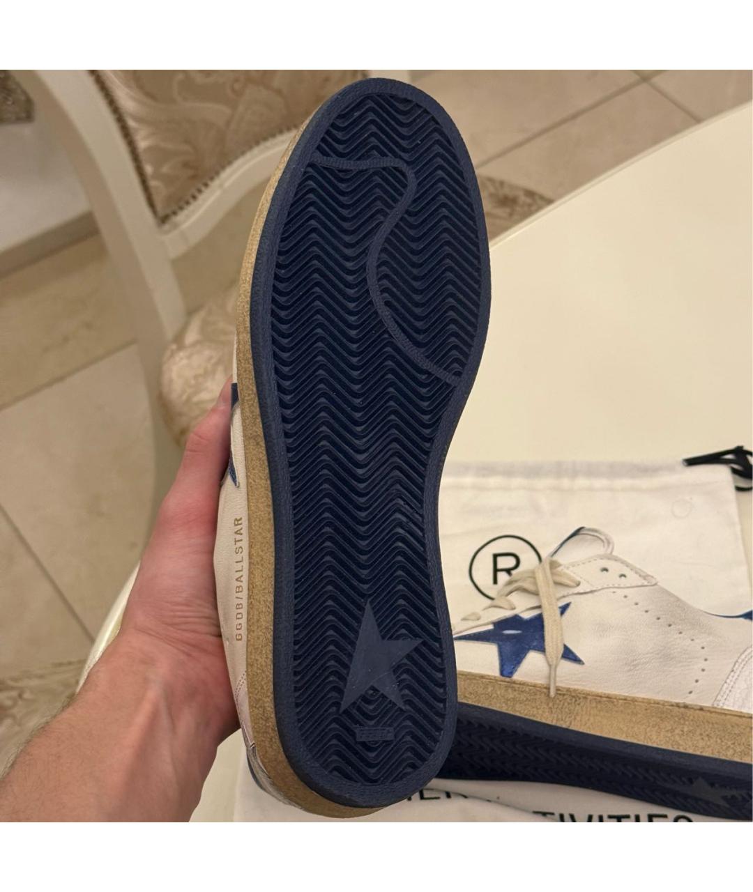 GOLDEN GOOSE DELUXE BRAND Бежевые кожаные низкие кроссовки / кеды, фото 7