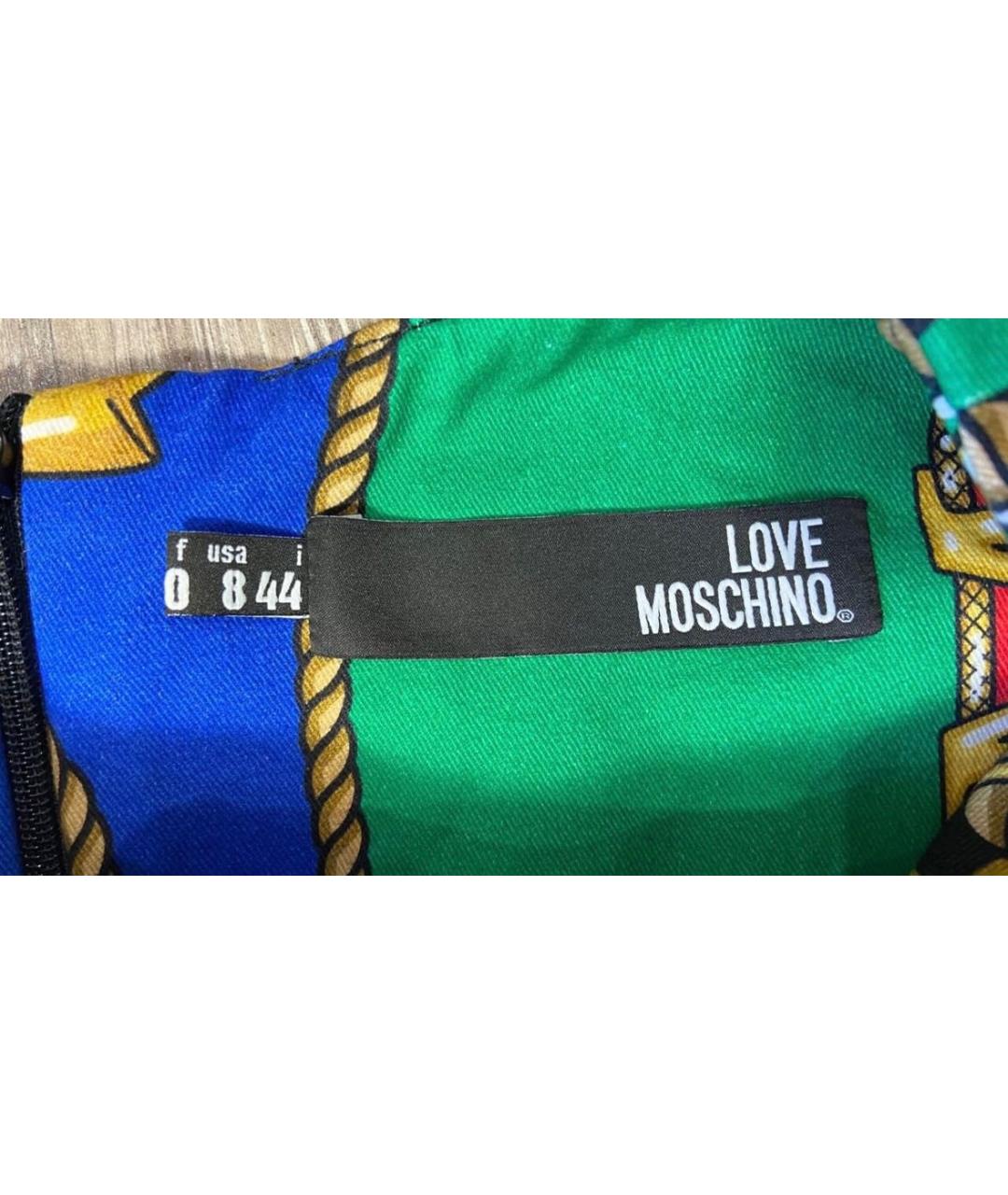 LOVE MOSCHINO Мульти хлопковое повседневное платье, фото 6