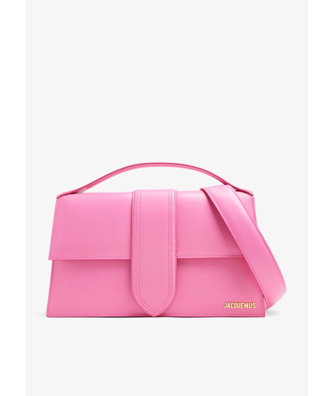 JACQUEMUS Розовая кожаная сумка с короткими ручками, фото 9