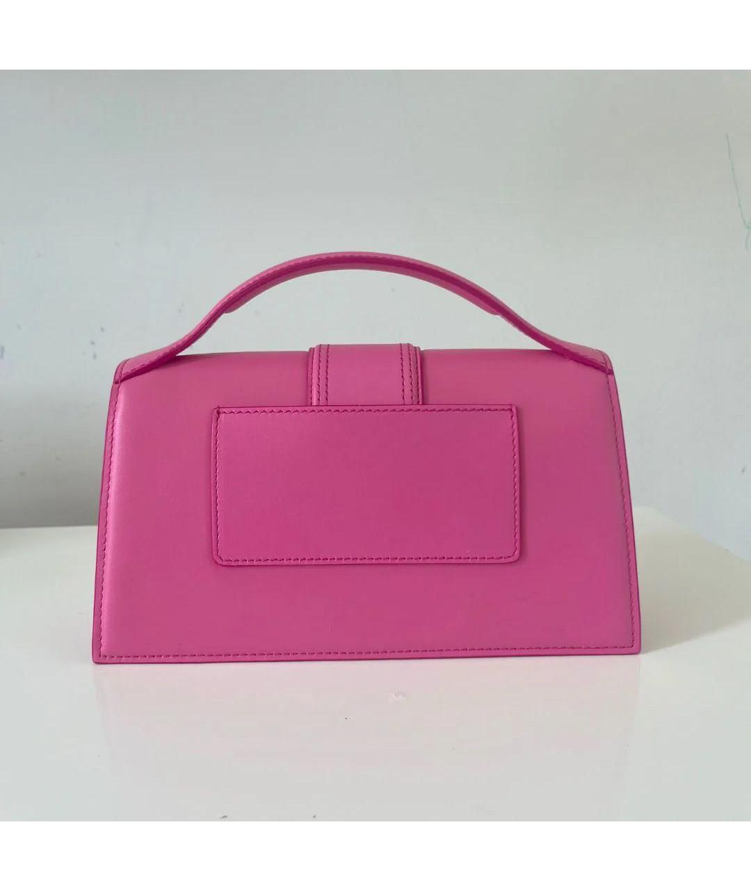 JACQUEMUS Розовая кожаная сумка с короткими ручками, фото 3