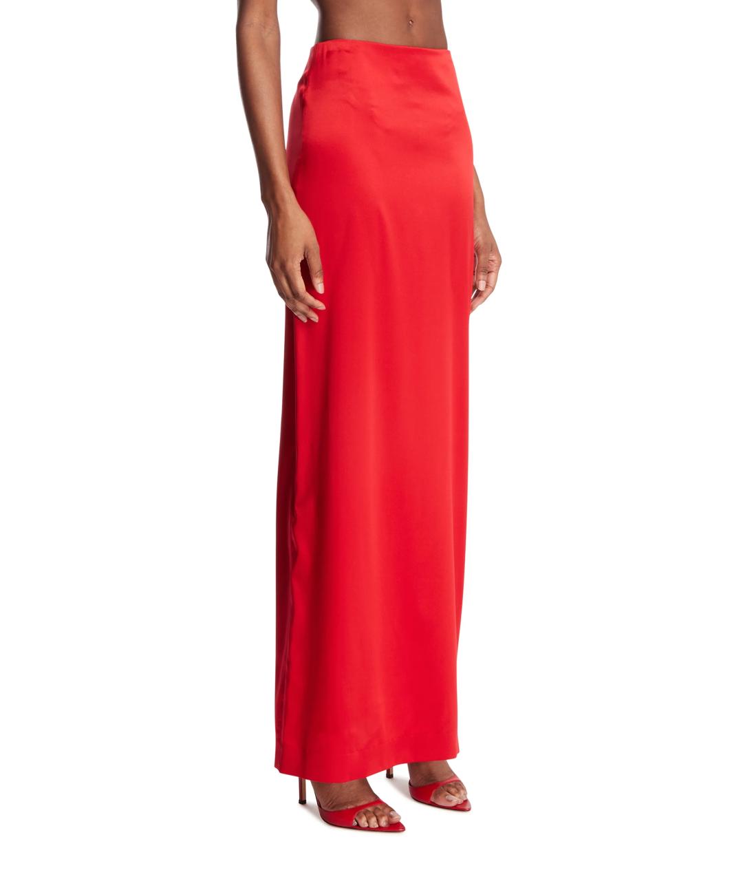 ARMARIUM Красная шелковая юбка макси, фото 2