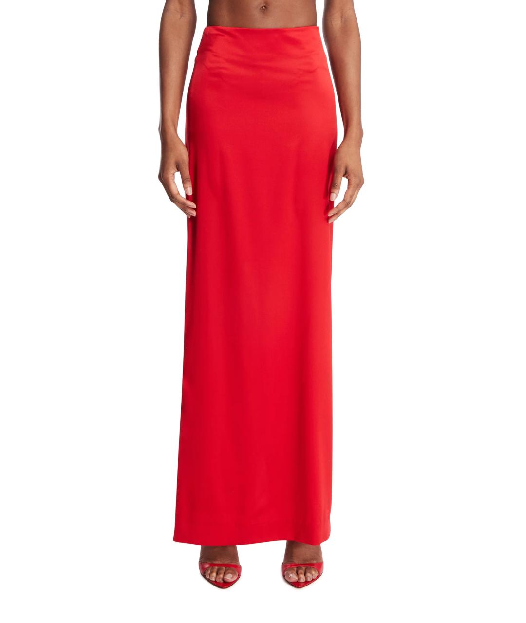ARMARIUM Красная шелковая юбка макси, фото 3