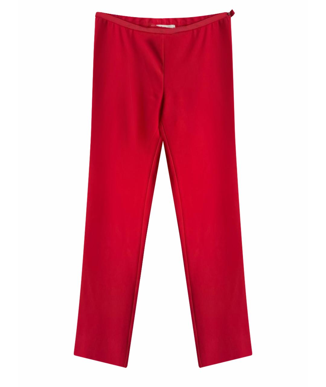 BLUMARINE Коралловые полиэстеровые прямые брюки, фото 1