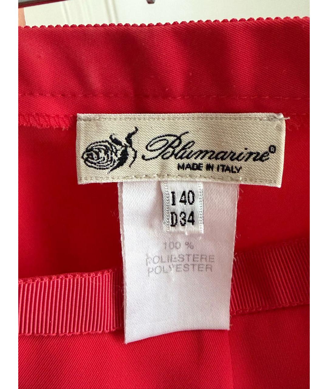 BLUMARINE Коралловые полиэстеровые прямые брюки, фото 3