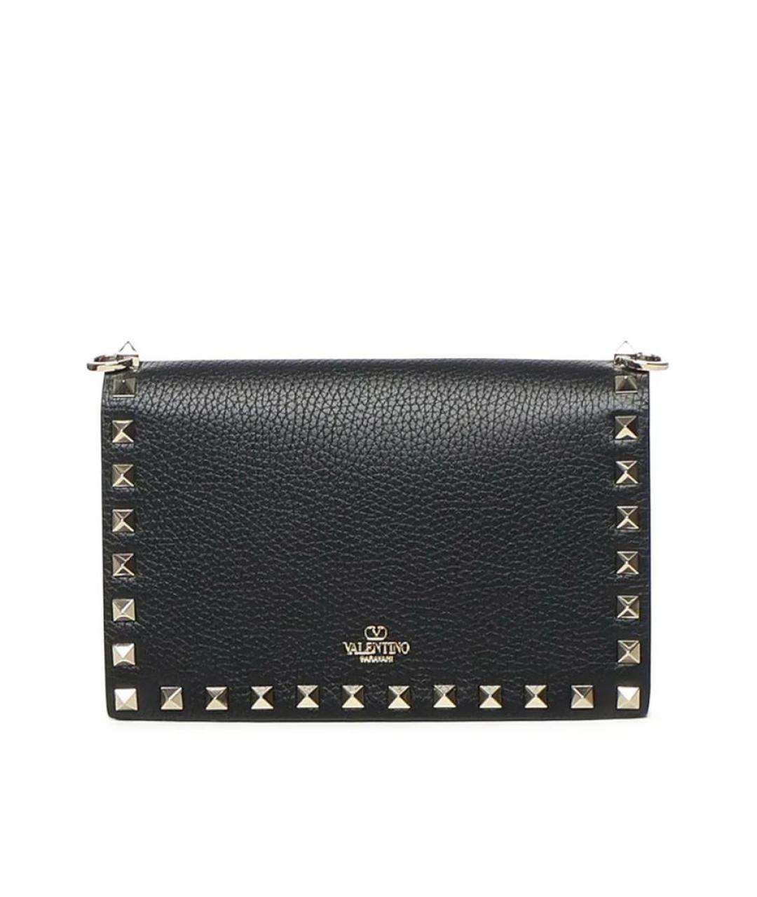 VALENTINO Черная кожаная сумка через плечо, фото 3