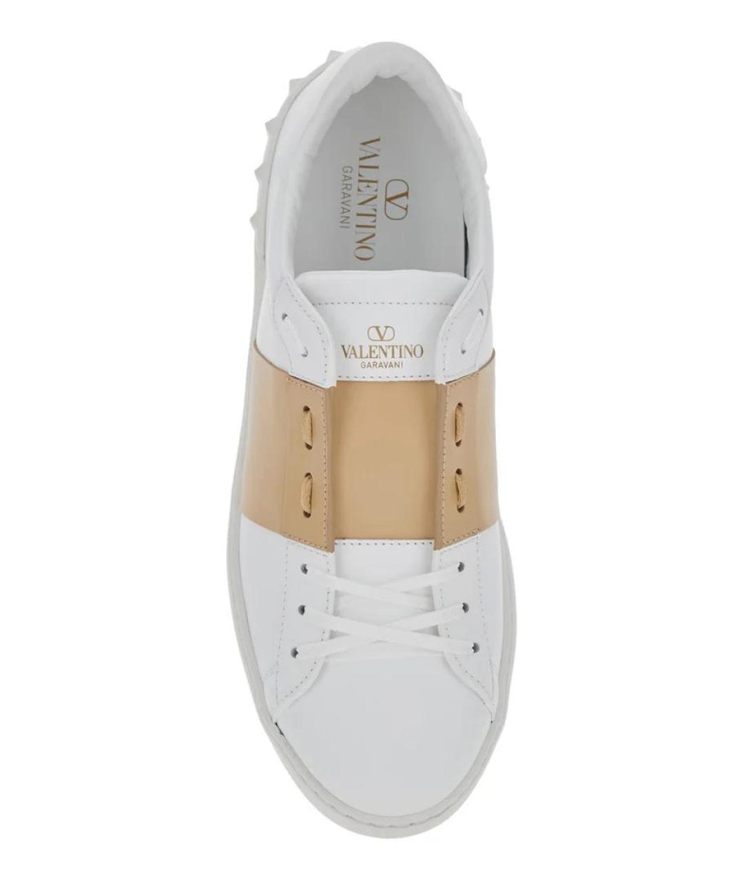 VALENTINO Белые кожаные низкие кроссовки / кеды, фото 2