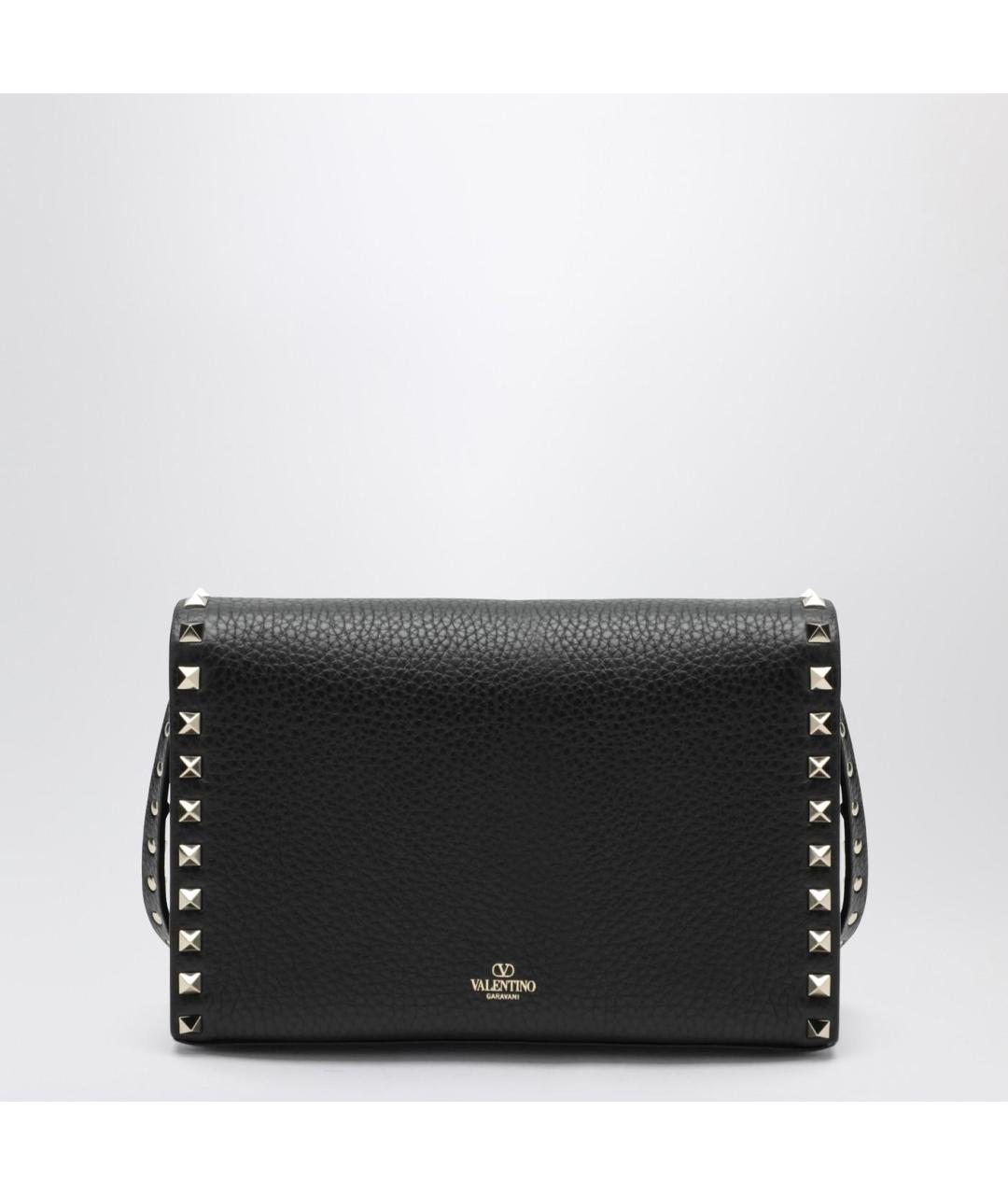 VALENTINO Черная кожаная сумка через плечо, фото 2