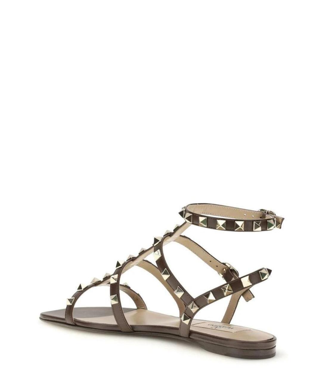 VALENTINO Коричневые кожаные сандалии, фото 2