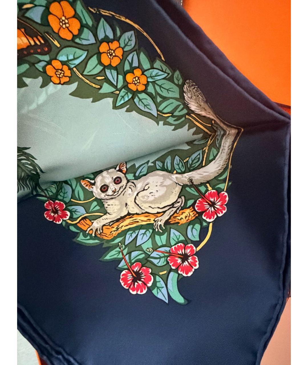 HERMES Мульти шелковый платок, фото 5