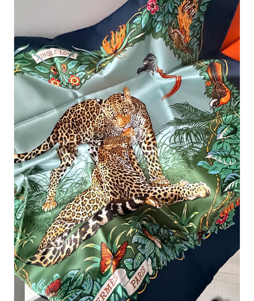 HERMES Мульти шелковый платок, фото 4