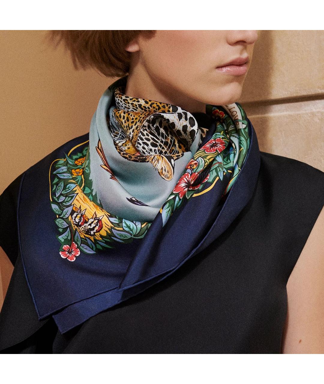 HERMES Мульти шелковый платок, фото 3