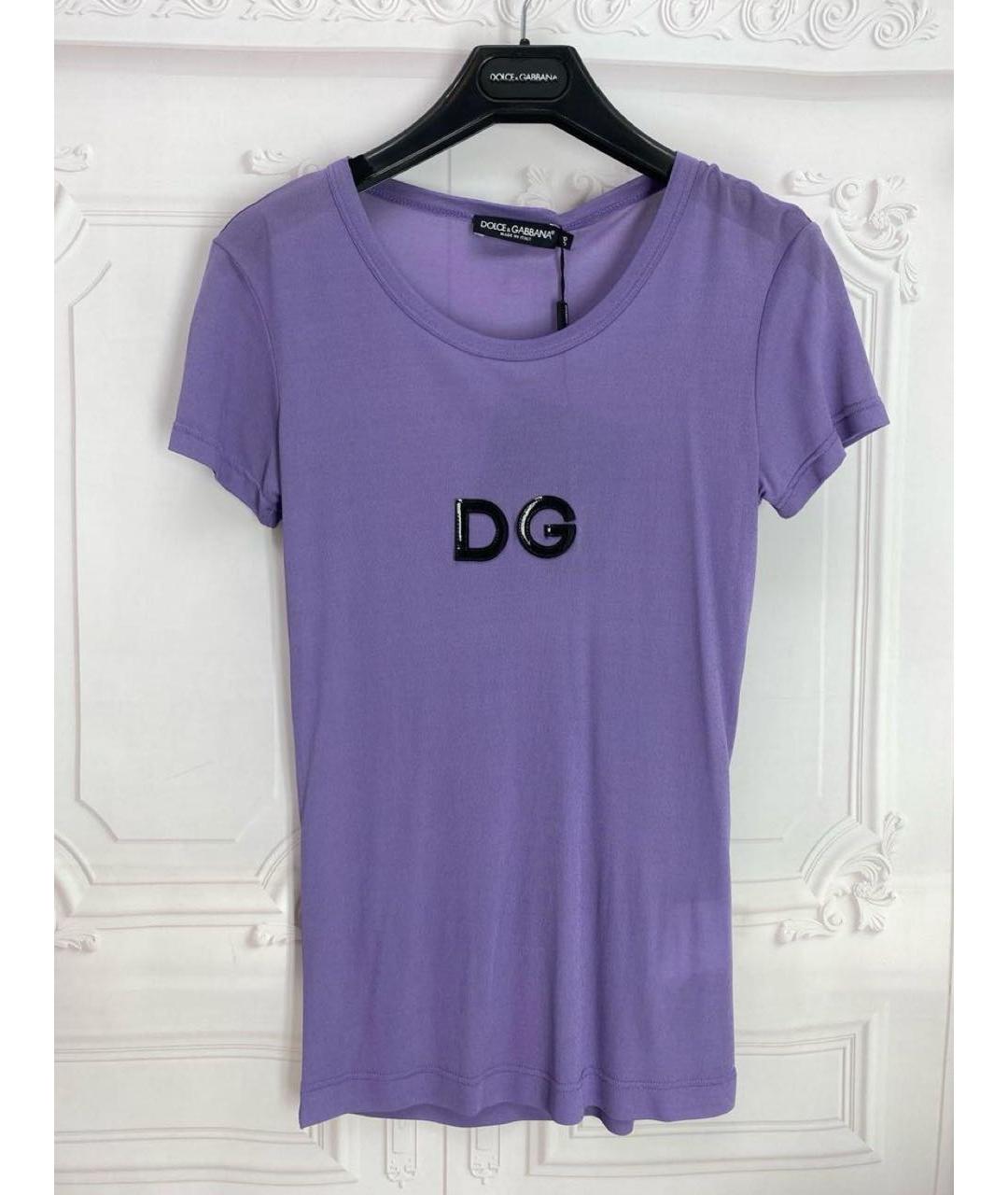 DOLCE&GABBANA Фиолетовая вискозная футболка, фото 8