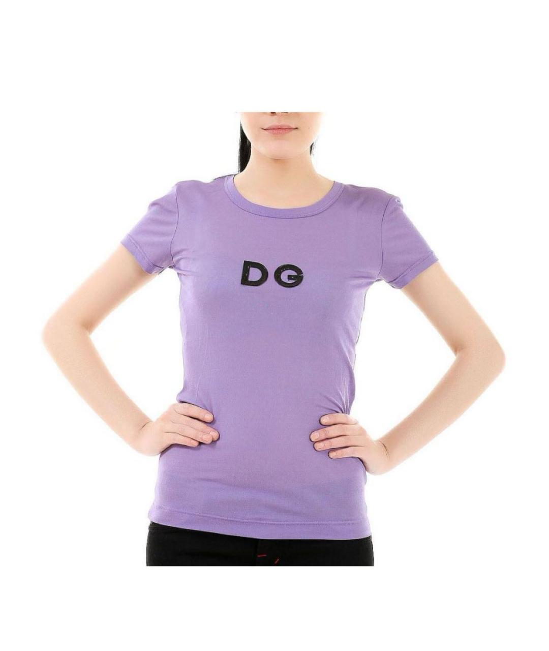 DOLCE&GABBANA Фиолетовая вискозная футболка, фото 6