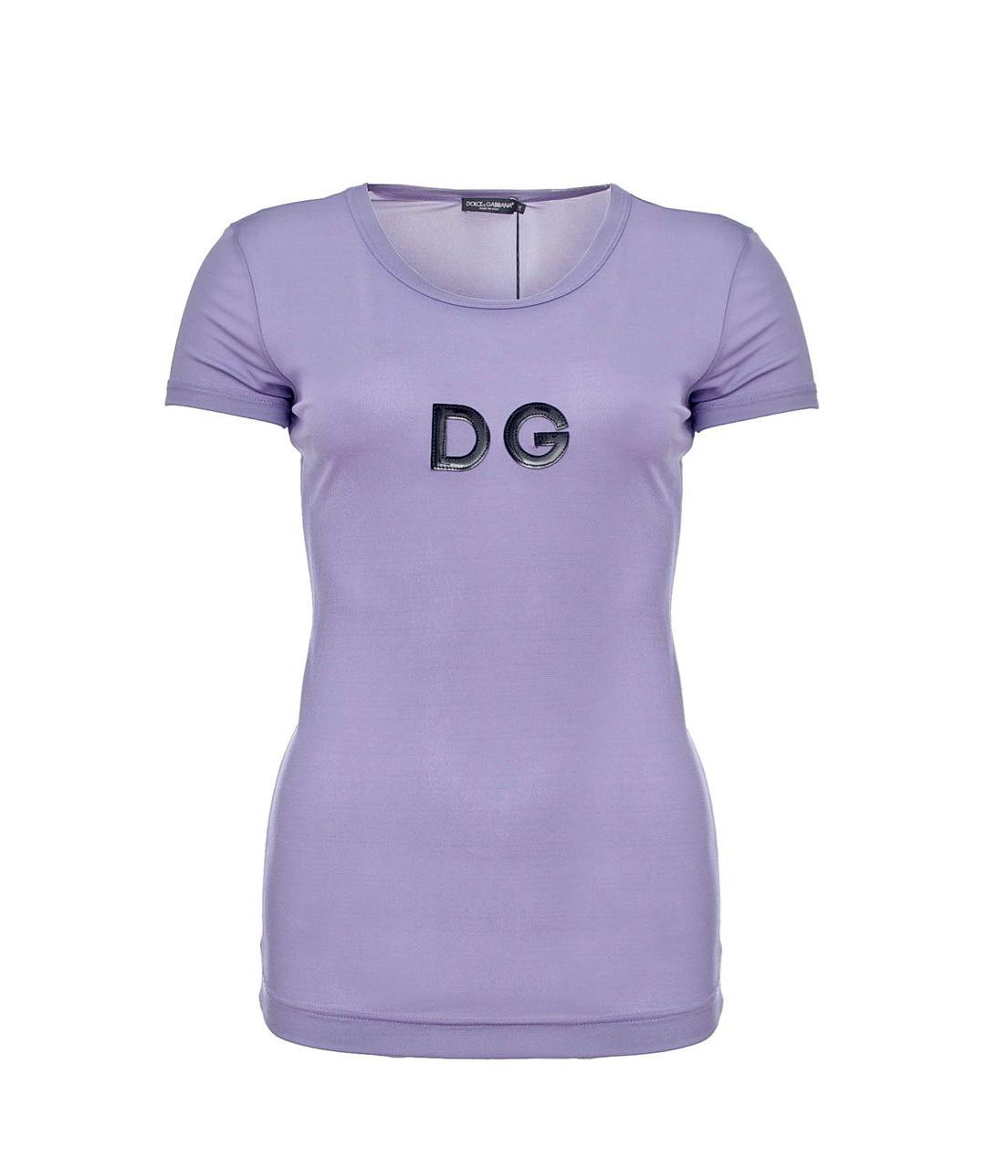 DOLCE&GABBANA Фиолетовая вискозная футболка, фото 9