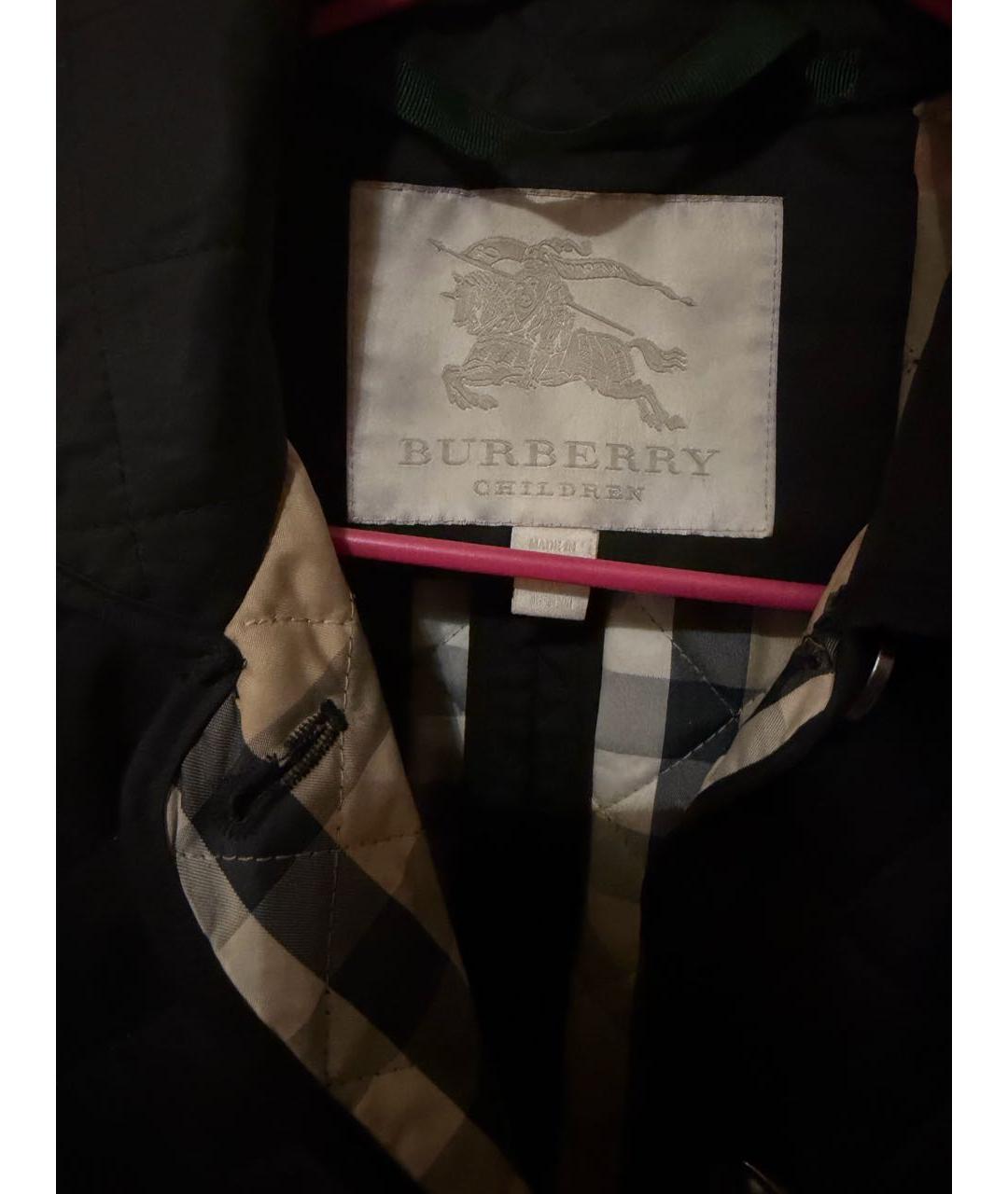 BURBERRY Черная полиэстеровая куртка, фото 2