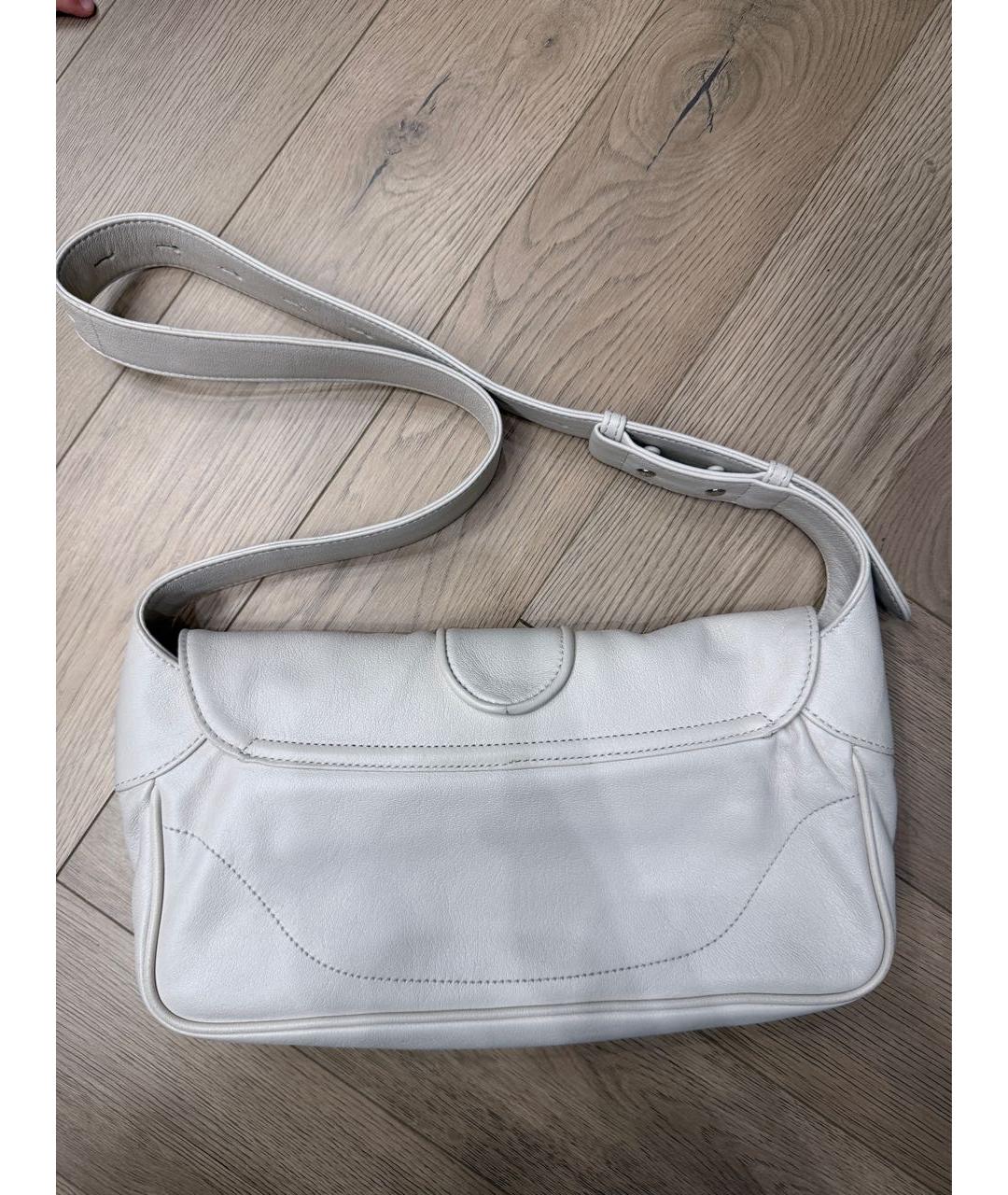 GUCCI Белая кожаная сумка через плечо, фото 3