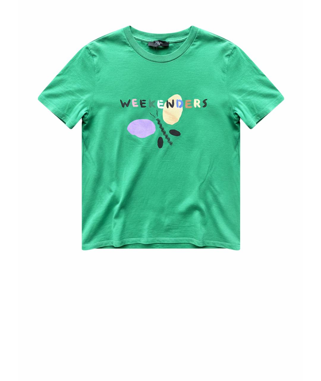 'S MAX MARA Зеленая хлопковая футболка, фото 1