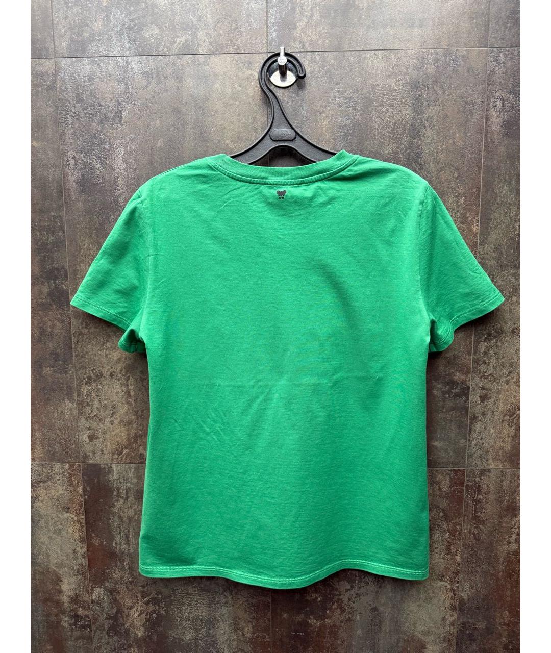 'S MAX MARA Зеленая хлопковая футболка, фото 3