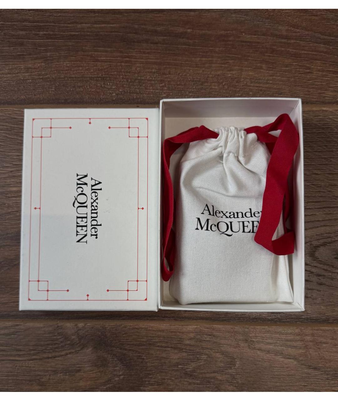 ALEXANDER MCQUEEN Белый кожаный кардхолдер, фото 4