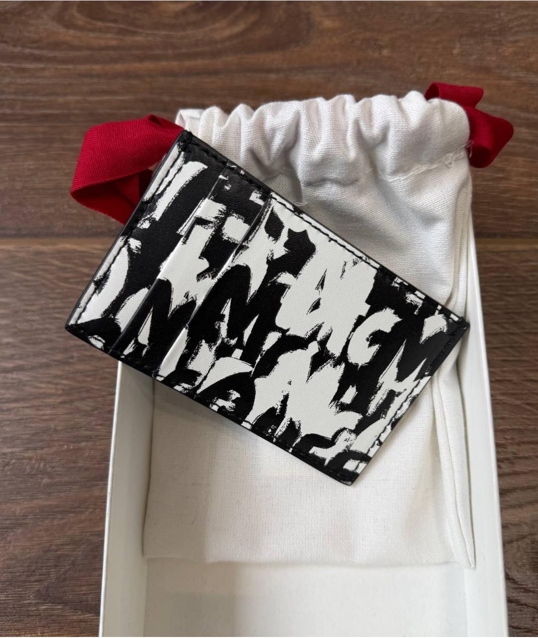 ALEXANDER MCQUEEN Белый кожаный кардхолдер, фото 2