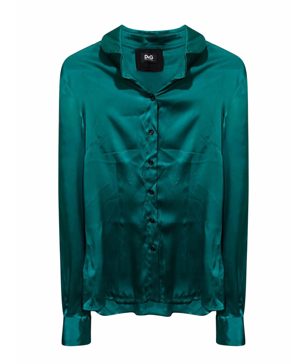 DOLCE&GABBANA Зеленая шелковая блузы, фото 1