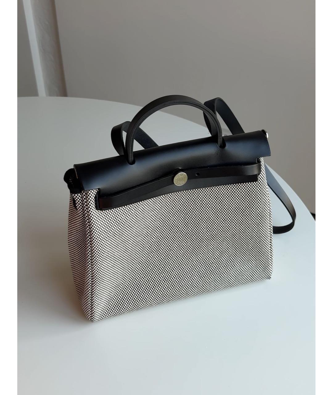 HERMES Серая тканевая сумка через плечо, фото 2