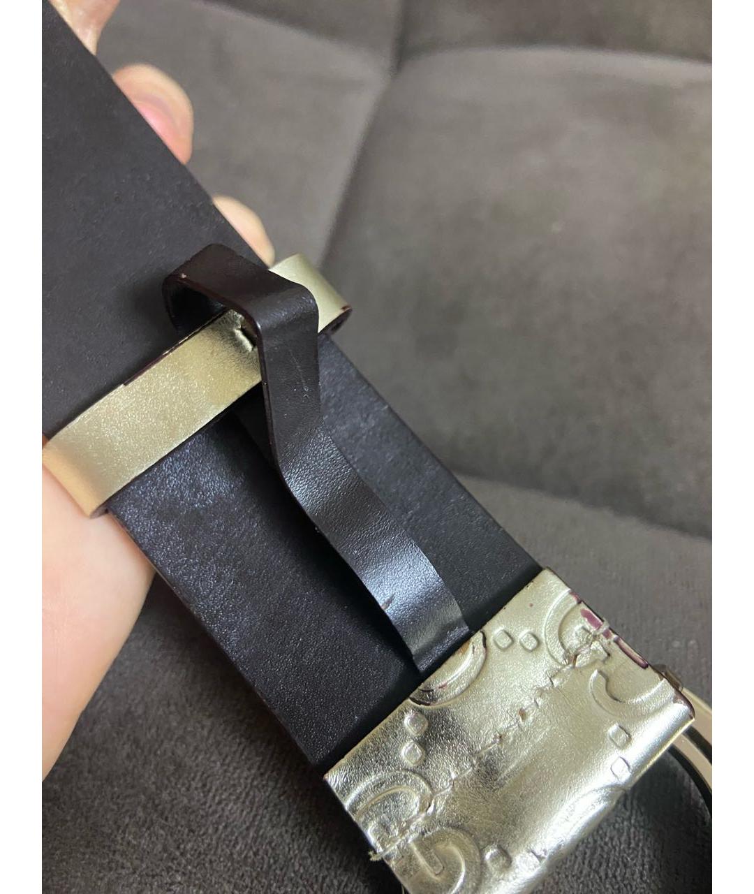 GUCCI Золотой кожаный ремень, фото 5