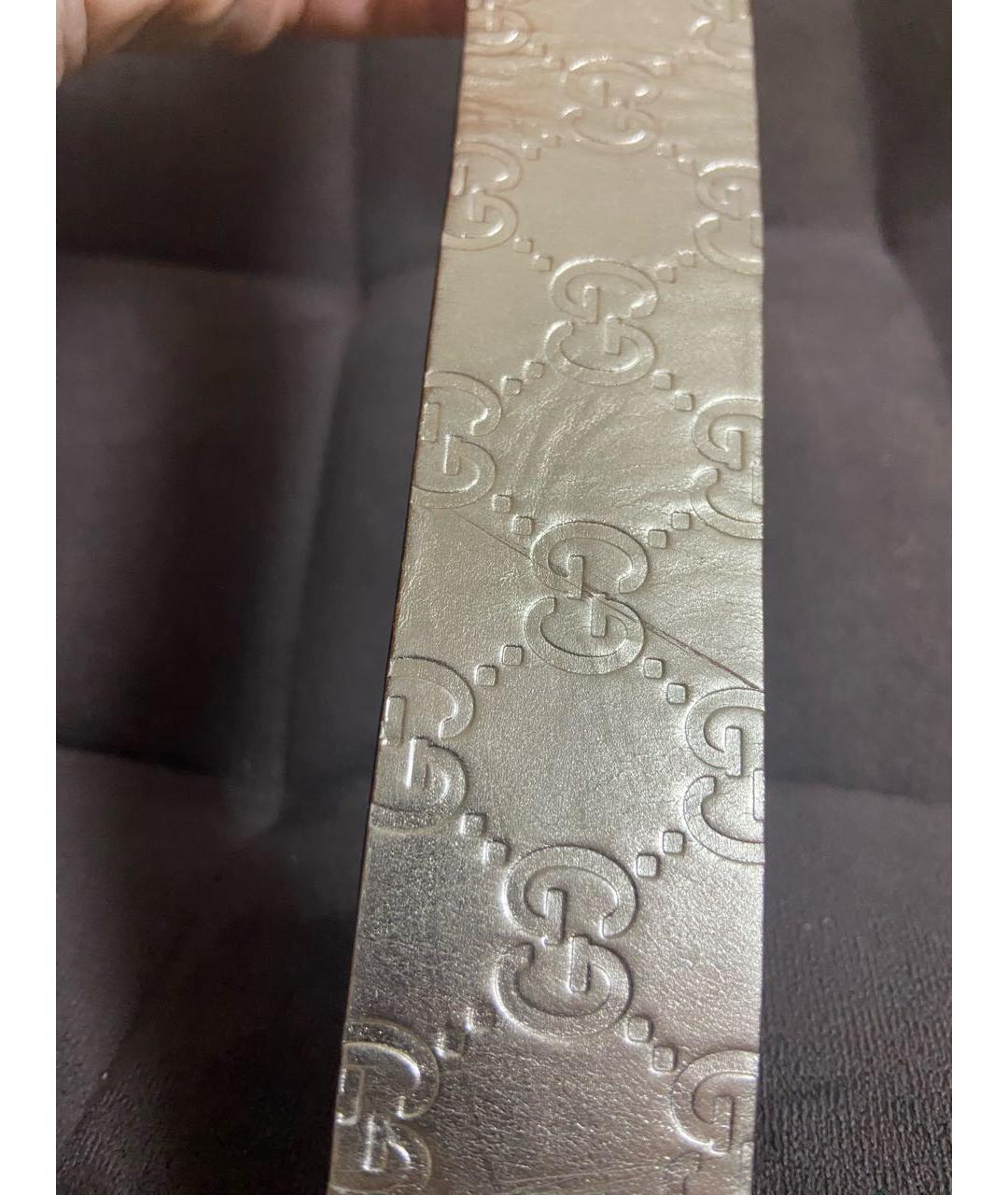 GUCCI Золотой кожаный ремень, фото 6
